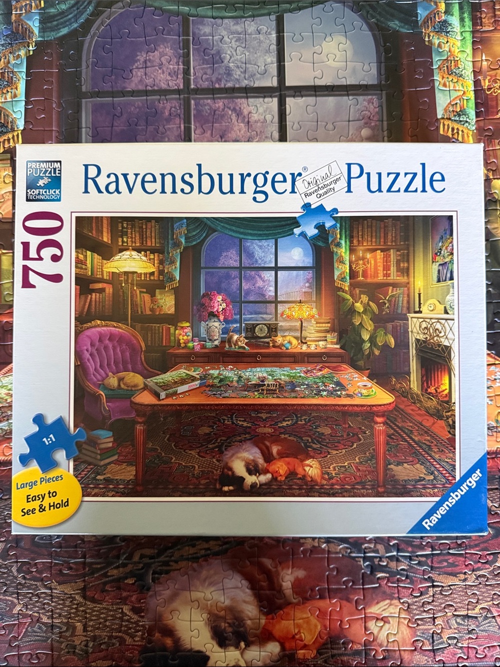 Ravensburger Cozy Library Puzzler’s Place 750 large piece puzzle